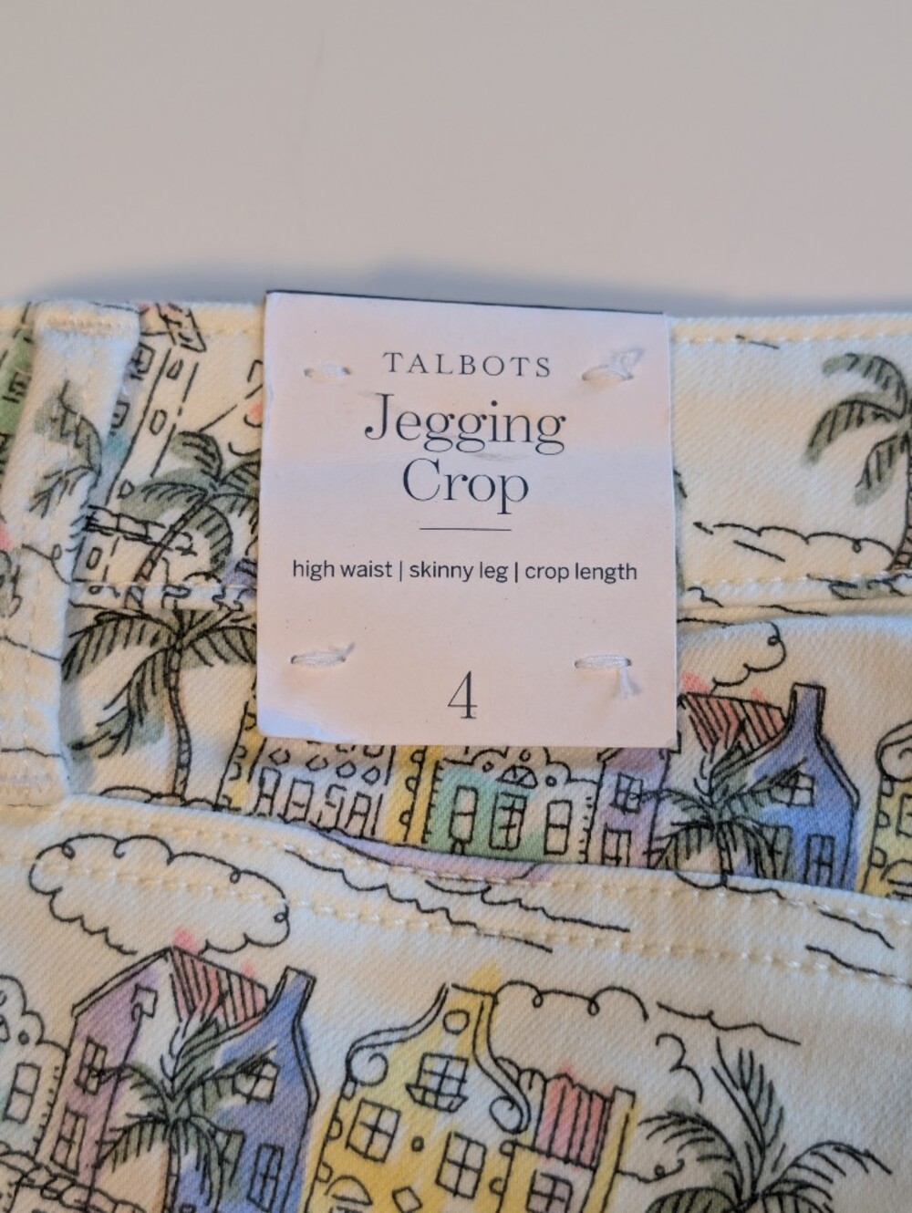 Talbots Novelty Coastal Crop Jeggings Sz 4 High Waist NWT - Picture 8 of 10